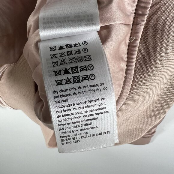 Calvin Klein Jeans Woman Puffy Satin Bomber Jacket Size Large Pink New With Tags - Picture 10 of 13
